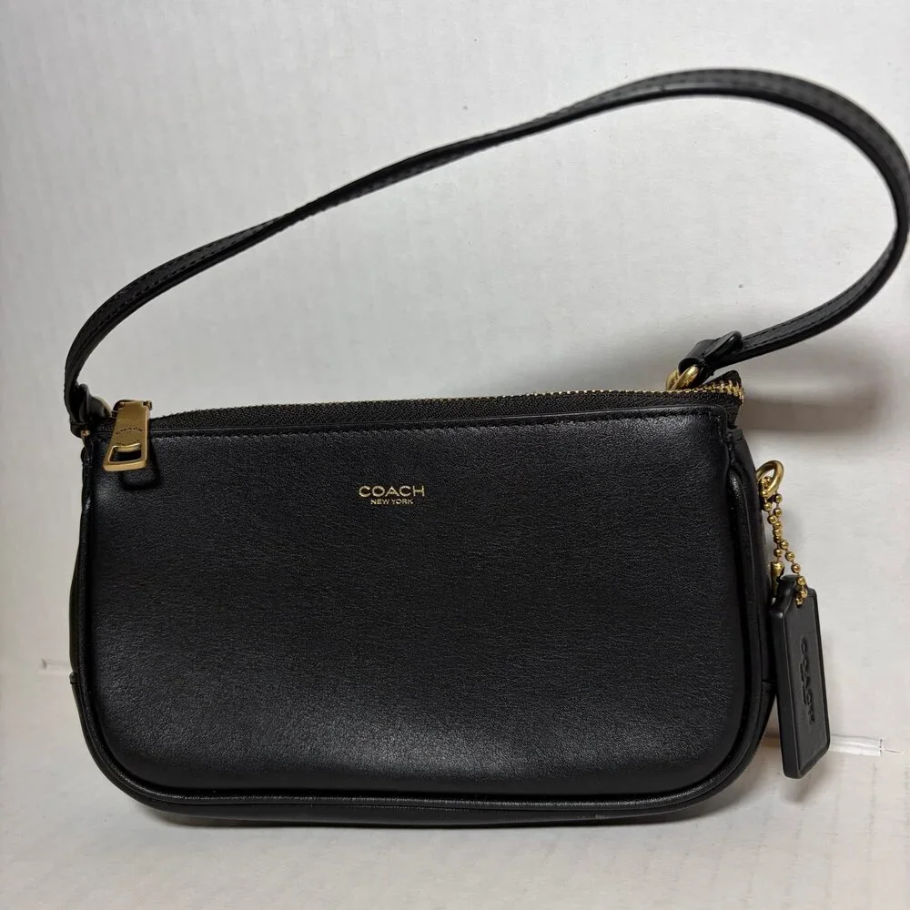 Coach Plaza Bag In Black with Brass Hardware Grain Leather